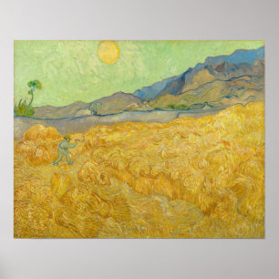 Poster Vincent van Gogh - Wheatfield com um Receptor