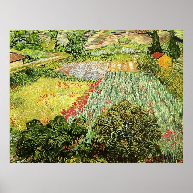 Poster Vincent van Gogh's "Field with Poppies" (1889) (Frente)