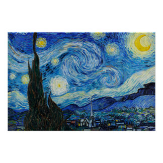 Pôster Vincent Van Gogh's The Starry Night (1889)