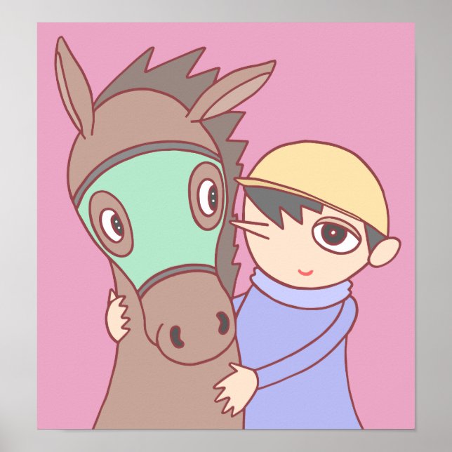 Poster Vínculo entre cavalo e jóquei. (Frente)