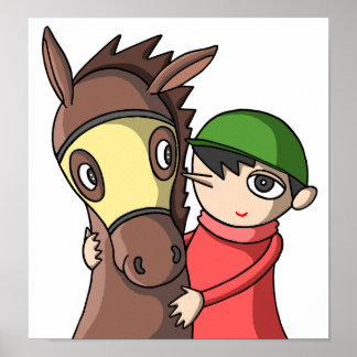 Poster Vínculo entre cavalo e jóquei.