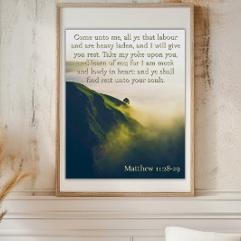 Poster Vinde a mim todos os que estão cansados Montanha Á