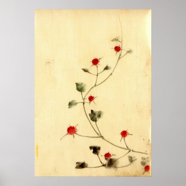 Poster Vinha com Red Blooms 1840 (Frente)