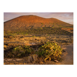 Pôster Vinhedo Vulcânico e Caldeira de Lanzarote ao Pôr d