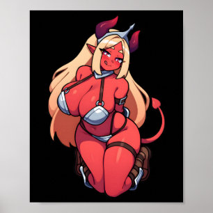 Poster Vinheta de Arte de Fantasia de Demônio Sedutor de