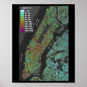 Poster Vinheta do Mapa de Construção de Nova Iorque
