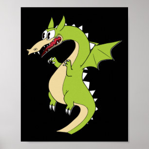 Poster Vinheta Dragão de Cabeça-de-Cuphead
