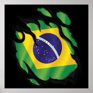 Poster Vinheta redonda clássica com sinalizador estampado