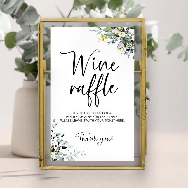 Poster Vinho Chá de panela Verde Sinal de Jogo de Raffle (Criador carregado)