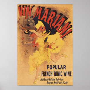 Poster Vinho de derramamento da menina de dança de Vin