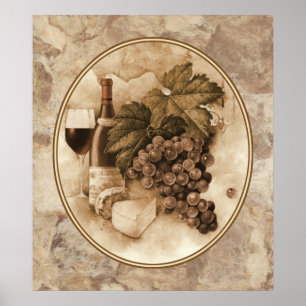 Pôster Vinho e queijo