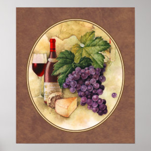 Pôster Vinho e queijo