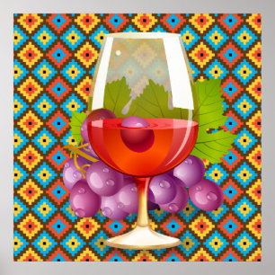 Poster Vinho em Uvas