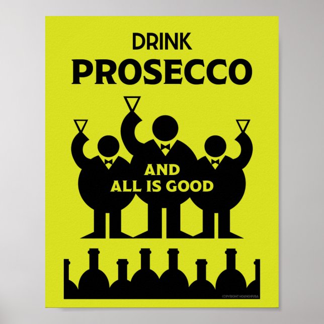 Poster Vinho espumante italiano Prosecco (Frente)