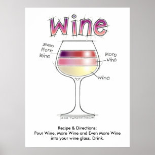 Poster VINHO, MAIS VINHO, AINDA MAIS VINHO 18" x24 "