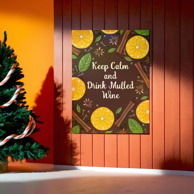 Poster Vinho marrom apimentado (Christmas mulled wine spicy brown poster)