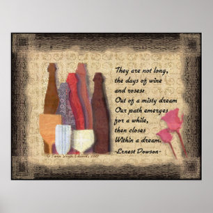 Poster Vinho & poema da arte dos rosas