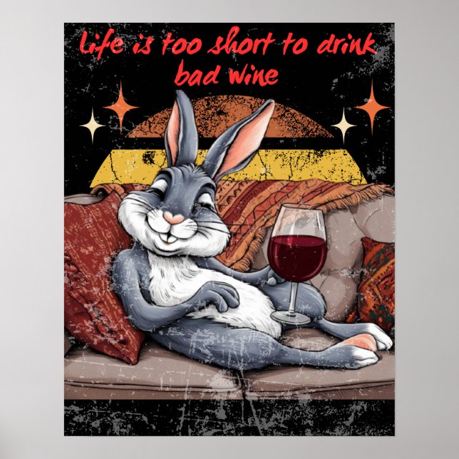 Poster Vinho Sassado Decor Coelho (Frente)