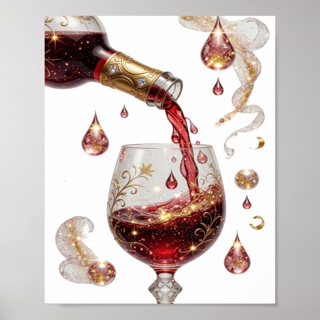 Poster Vinho Tinto Ouro Clássico (Frente)