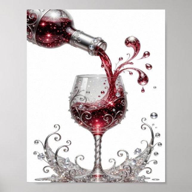 Poster VINHO TINTO Prata Icônico (Frente)