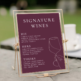 Poster Vinhos com Assinatura Modern Chic
