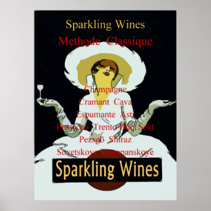 Poster Vinhos Espumantes, Lista de Dama da Vintagem
