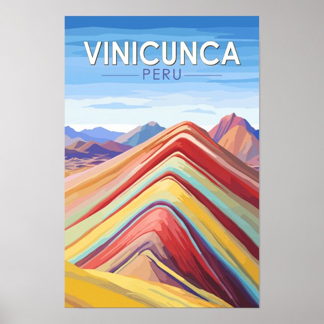 Poster Vinicunca Viagem Peru Arte Vintage (Frente)
