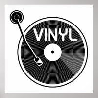 Vinil Record Turntable Black and White