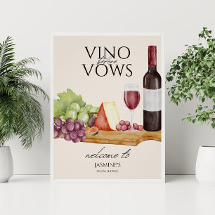 Poster Vino antes dos Votos Charcuterie Chá de Noiva Bem-