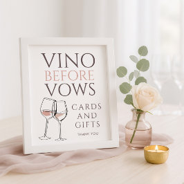 Poster Vino Before Vows Doodle Cards Gifts Bridal Shower