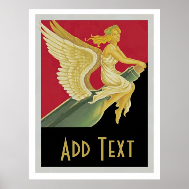 Poster Vino- Posteres vintage de vinho, adicionar texto p (Frente)