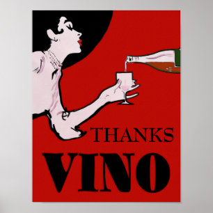 Poster Vino- Vintage Lady Poster, editar texto,