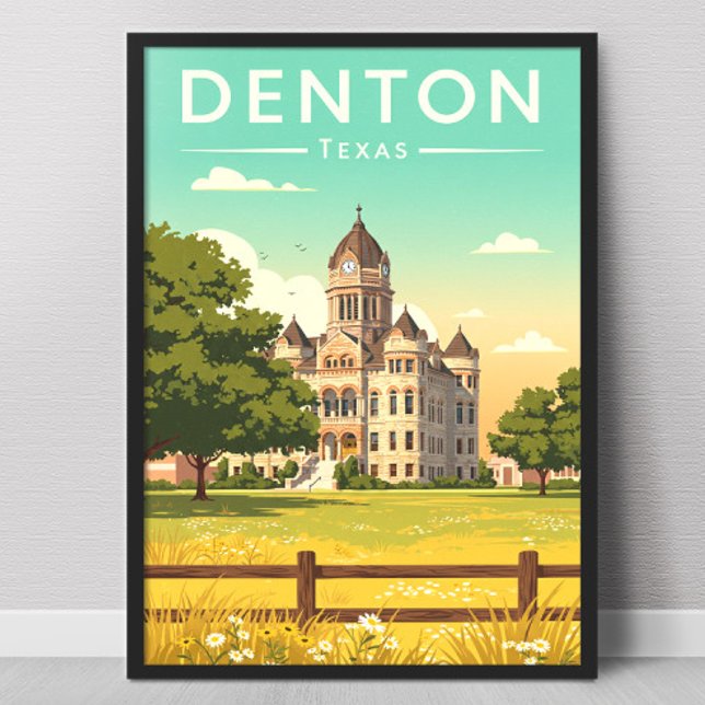Poster Vintae Denton Texas (Criador carregado)