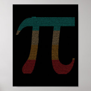 Poster Vintage 10000 Dígitos - Sinal Pi - Matemática -