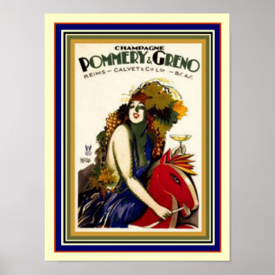 Poster vintage 12 x 16 de Pommery & de Greno