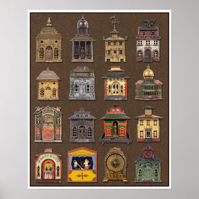 Poster VINTAGE 1890s CAST IRON BANK COLLECTION  (Frente)