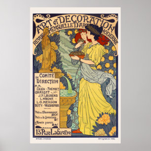Poster vintage 1898 de Art et decoration France
