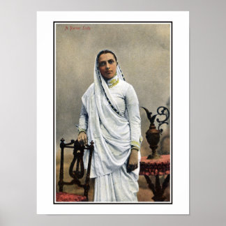 Pôster Vintage 1900s Índia, Parsi Mulher
