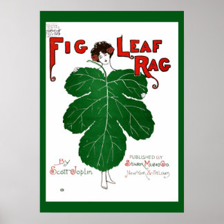 Poster Vintage 1908 Fig Leaf Rag Sheet Cópia do Cobrir de