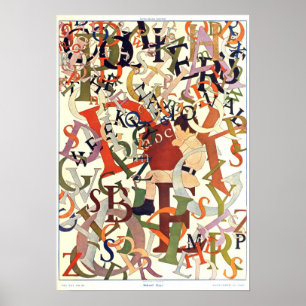 Pôster Vintage 1908 Maxfield Parrish, "Dias de Escola"