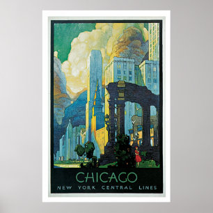 Pôster Vintage 1920 de Chicago