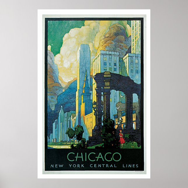 Pôster Vintage 1920 de Chicago (Frente)