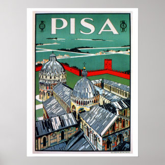 Pôster Vintage 1920 italiano Pisa