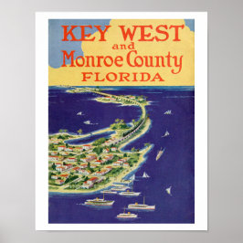 Poster Vintage 1920 Key West Florida viagem