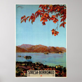 Pôster Vintage 1920 Lago Maggiore Stresa