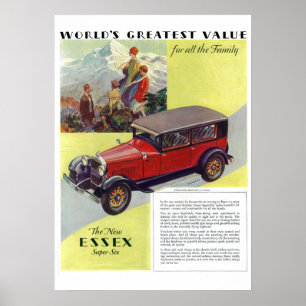 Poster vintage 1923 Super-Seis de Essex