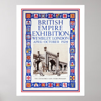 Poster Vintage, 1924, Anúncio da Exposição Império Britân