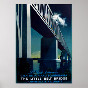 Poster Vintage 1951 Aage Rasmussen State Railways