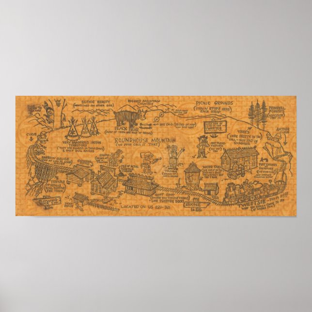 Poster Vintage 1960s Tweetsie Railroad (Frente)