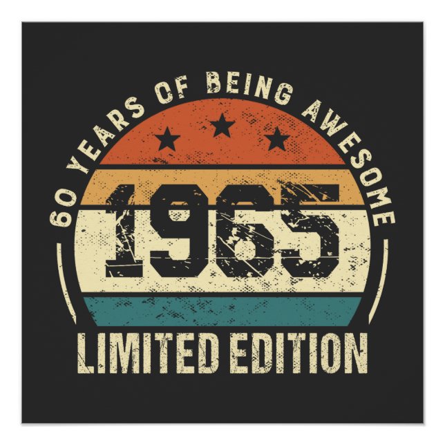 Pôster Vintage 1965 Retro 60th Birthday Idea (Frente)